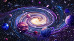 彩色梦幻星空宇宙旋涡