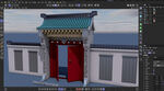 中式古建门楼3D模型