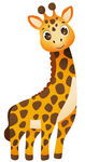 长颈鹿宝宝可爱动物卡通插画