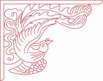 中式凤凰角花图案