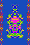 藏族花纹多彩民族风花卉图案