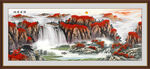 聚宝盆招财山水画