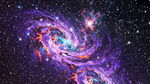 梦幻紫色星系漩涡景象