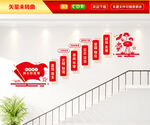 核心价值观党建楼梯文化墙