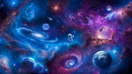 外太空漩涡宇宙星空银河星球背景