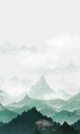 水墨风格山峦云雾美景