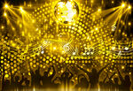 酷炫金色音符酒吧KTV音乐背景