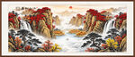 八方聚财山水画