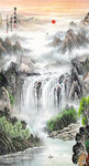 竖幅山水画