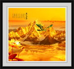 日照金山国画