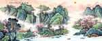 水墨山水国画风景图