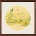 圆形山水画