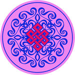 蒙古族粉色花纹婚礼素材