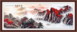 沙发背景画青绿山水