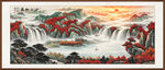 聚宝盆招财山水画
