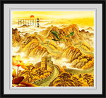 金色长城国画