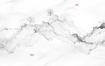 新中式抽象水墨线条烟雾山水画