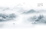 忆江南山水背景墙