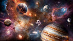 银河星球太阳系宇宙探索太空背景