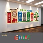 垃圾分类文化墙展板