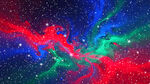 红绿蓝极光星空