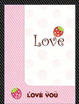 Love粉色爱心草莓浪漫贺卡
