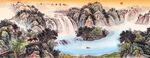 山水画山水泼墨图