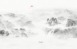 新中式水墨国画山水电视背景墙