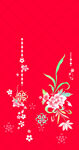 红色花卉装饰汉服