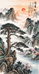 迎客松水墨画