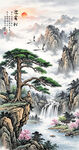 竖幅玄关山水画