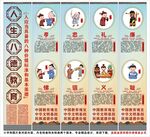 校园八德海报展板挂画宣传文化墙