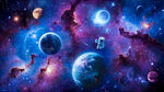 宇宙星球太空银河星空宇航员背景
