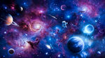 宇宙星空外太空漩涡银河星球背景
