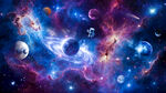 浩瀚宇宙星球银河星空外太空背景