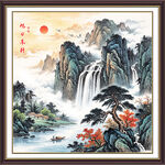 高山流水山水画