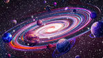 绚丽星空旋涡多彩星球