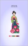 古典美人插画 繁花相伴