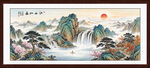 客厅沙发背景墙山水画