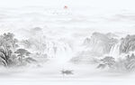 新中式水墨山水画