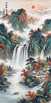 竖幅山水画