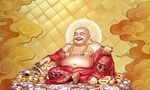 笑口常开弥勒佛坐享财宝