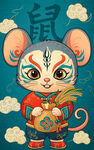 国潮生肖鼠灵鼠献瑞