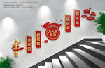 为人民服务楼梯党建文化墙
