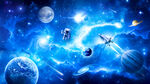 太空宇航员星球宇宙火箭黑洞背景