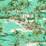 热带海岛度假风光插画