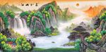 山水瀑布美景图