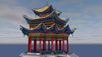 中式多层飞檐古建筑模型