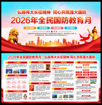 2026年全民国防教育月宣传栏