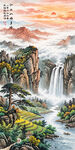 竖幅山水画